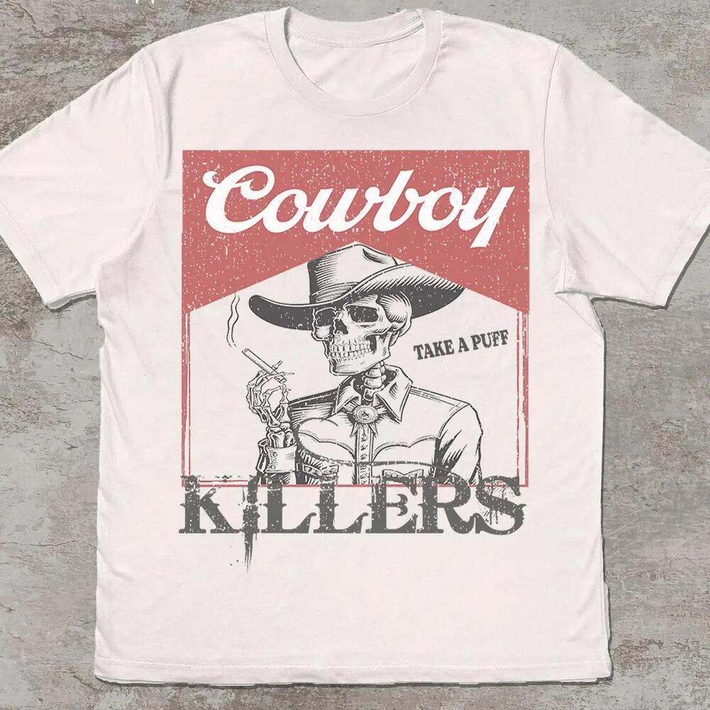 Cowboy Killers Shirt, Smoking Skeleton Unisex T-Shirt